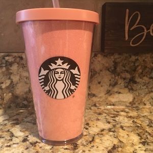 BNWT Starbucks 16oz PINK glitter tumbler